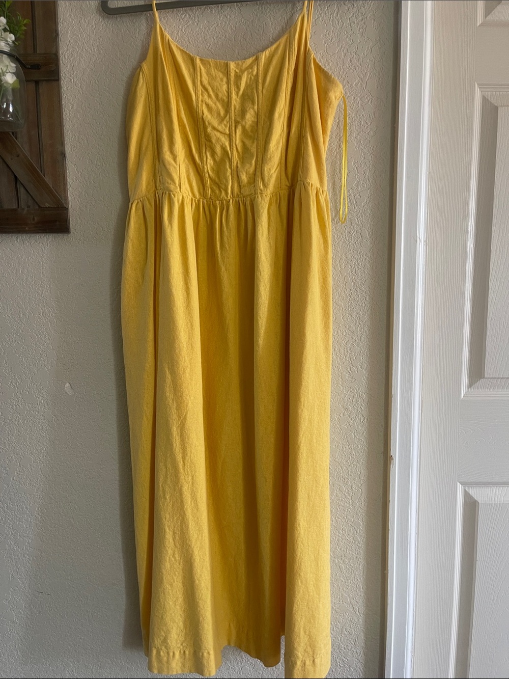 CeCe Yellow Spaghetti Strap Maxi Dress